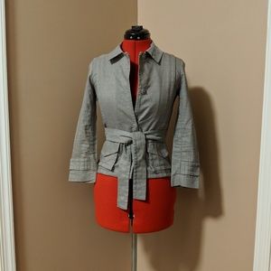 Theory Linen Blend 3/4 Sleeve Jacket with Belt